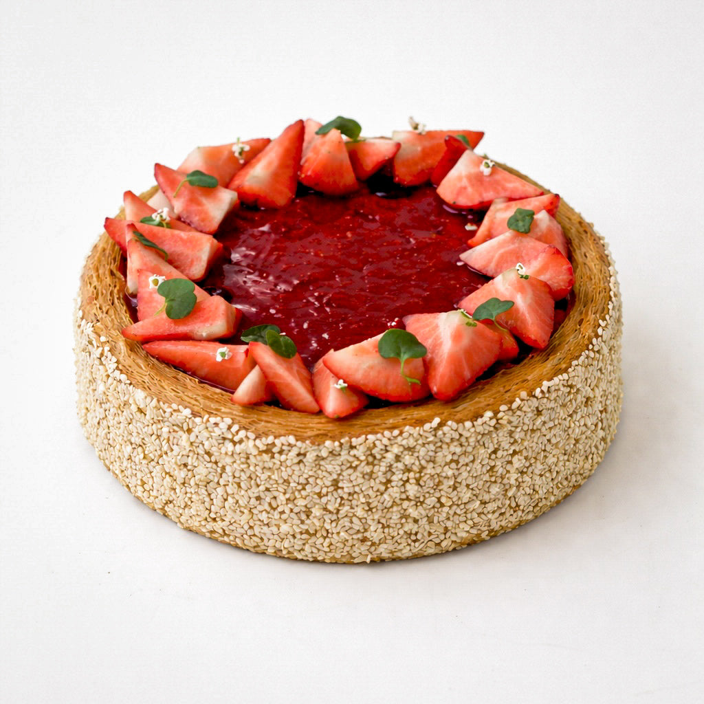 Flan Fraise Sésame Blanc