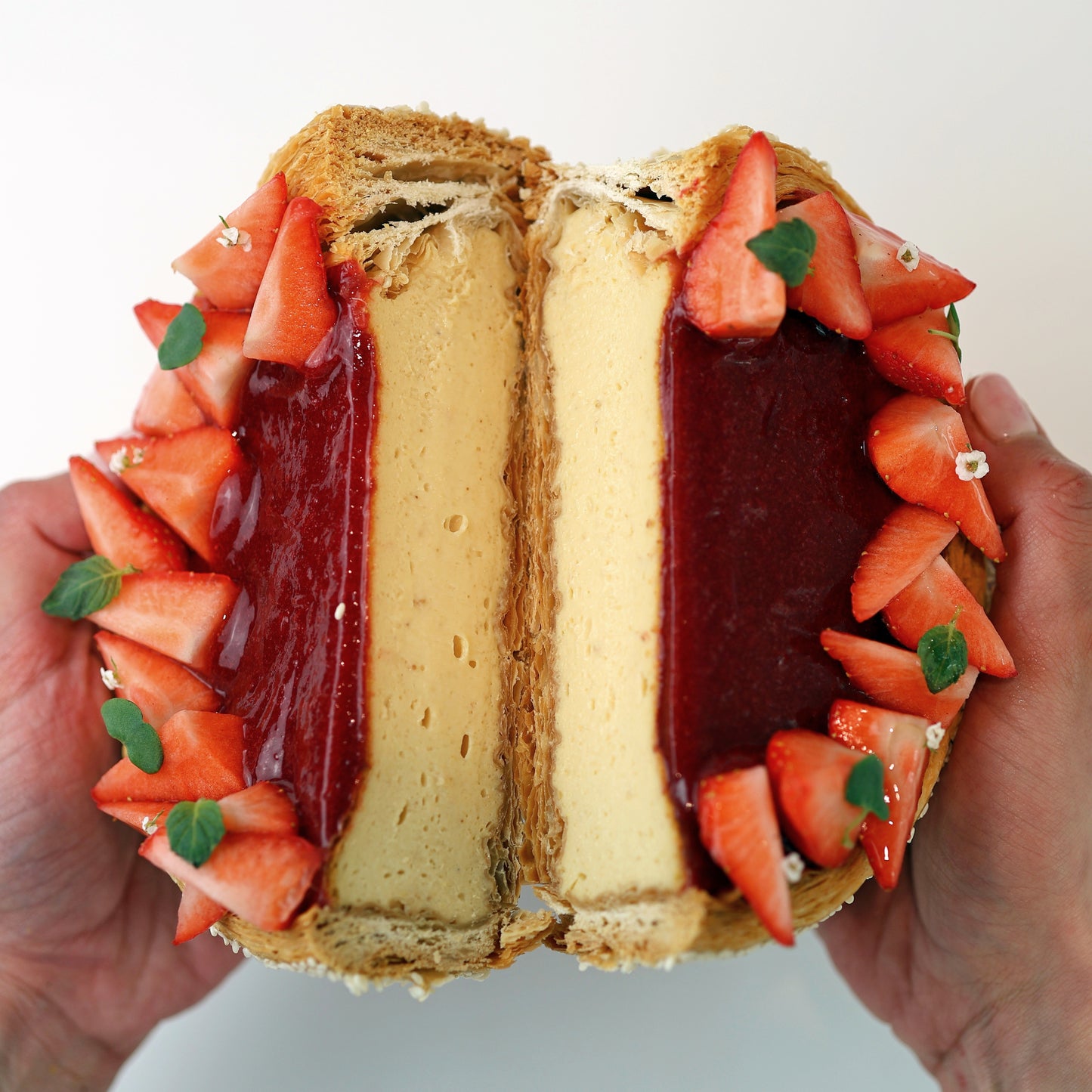 Flan Fraise Sésame Blanc